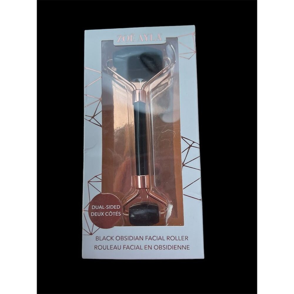 Zoe Ayla Black Obsidian Dual-Sided Facial Roller for All Skin Types